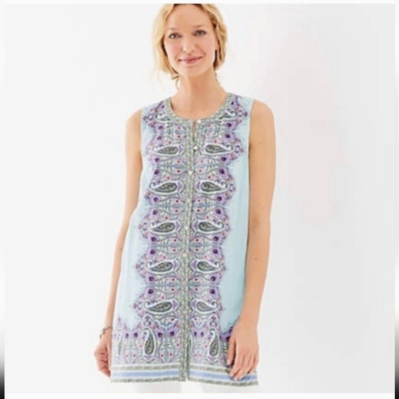 J. Jill Sleeveless Button-Front Paisley Tunic Sz M - Picture 1 of 9